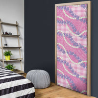 Pink Hawaii Palaka Honohono Pikake Door Cover Hawaiian Orchid Lei Polynesian Pattern - Polynesian Pride