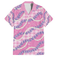 Pink Hawaii Palaka Honohono Pikake Family Matching Puletasi and Hawaiian Shirt Hawaiian Orchid Lei Polynesian Pattern - Polynesian Pride