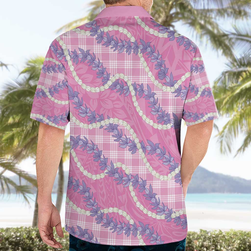 Pink Hawaii Palaka Honohono Pikake Hawaiian Shirt Hawaiian Orchid Lei Polynesian Pattern - Polynesian Pride