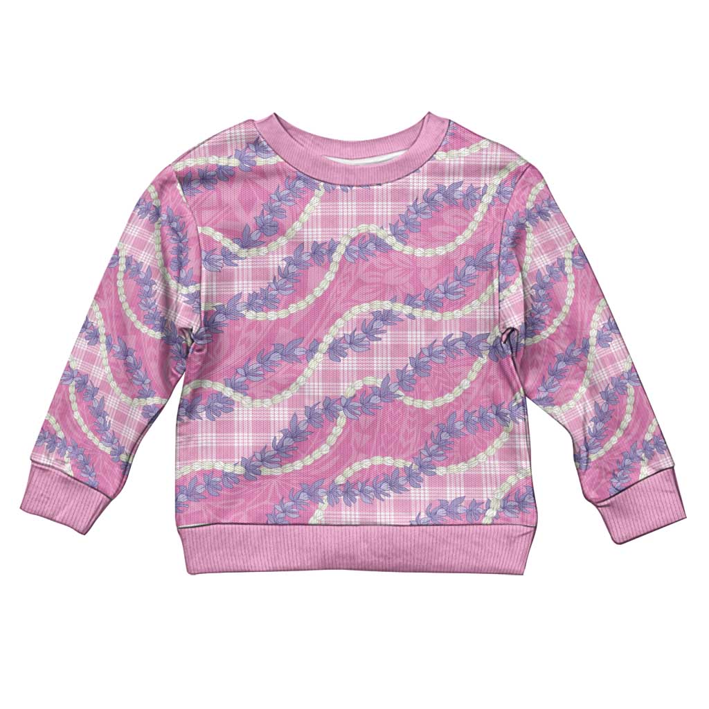 Pink Hawaii Palaka Honohono Pikake Kid Ugly Christmas Sweater Hawaiian Orchid Lei Polynesian Pattern - Polynesian Pride