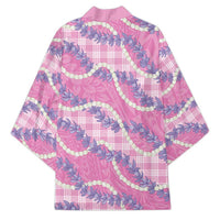 Pink Hawaii Palaka Honohono Pikake Kimono Hawaiian Orchid Lei Polynesian Pattern - Polynesian Pride