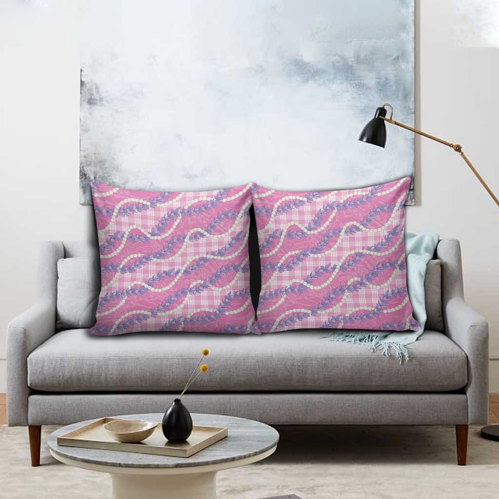 Pink Hawaii Palaka Honohono Pikake Pillow Cover Hawaiian Orchid Lei Polynesian Pattern - Polynesian Pride