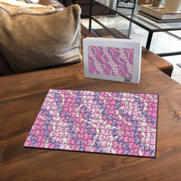 Pink Hawaii Palaka Honohono Pikake Puzzle Hawaiian Orchid Lei Polynesian Pattern - Polynesian Pride