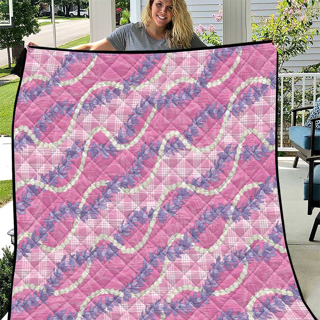 Pink Hawaii Palaka Honohono Pikake Quilt Hawaiian Orchid Lei Polynesian Pattern - Polynesian Pride