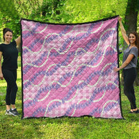 Pink Hawaii Palaka Honohono Pikake Quilt Hawaiian Orchid Lei Polynesian Pattern - Polynesian Pride