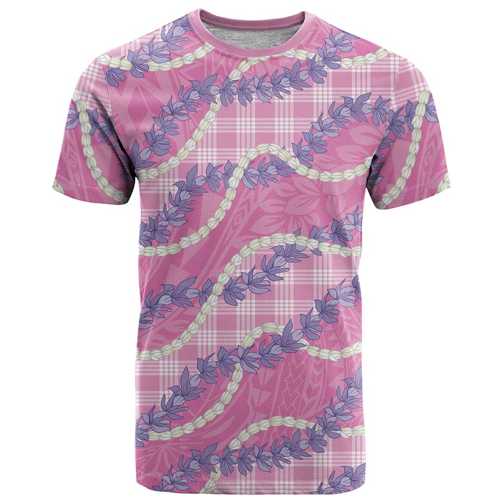 Pink Hawaii Palaka Honohono Pikake T Shirt Hawaiian Orchid Lei Polynesian Pattern - Polynesian Pride