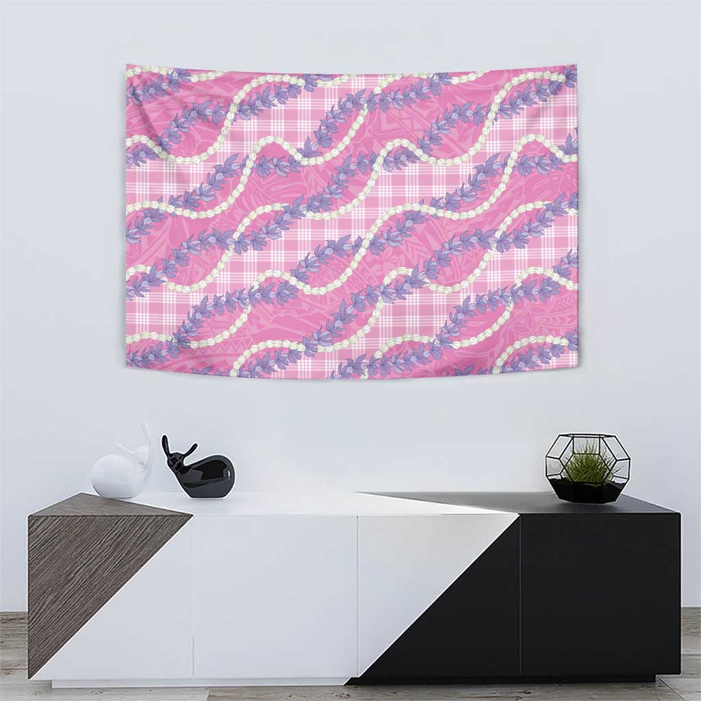 Pink Hawaii Palaka Honohono Pikake Tapestry Hawaiian Orchid Lei Polynesian Pattern - Polynesian Pride