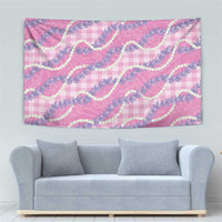 Pink Hawaii Palaka Honohono Pikake Tapestry Hawaiian Orchid Lei Polynesian Pattern - Polynesian Pride