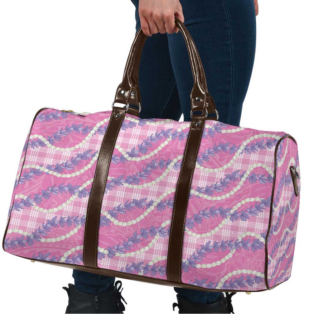 Pink Hawaii Palaka Honohono Pikake Travel Bag Hawaiian Orchid Lei Polynesian Pattern - Polynesian Pride