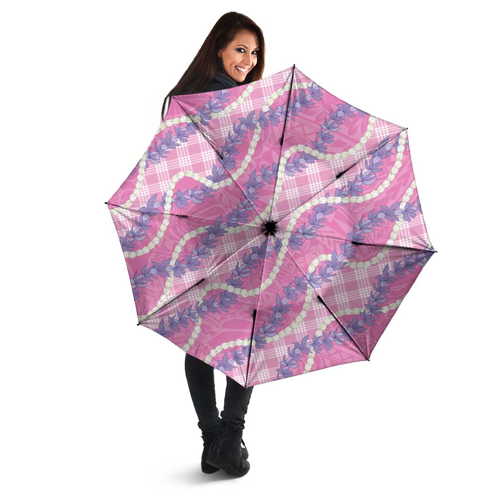 Pink Hawaii Palaka Honohono Pikake Umbrella Hawaiian Orchid Lei Polynesian Pattern - Polynesian Pride