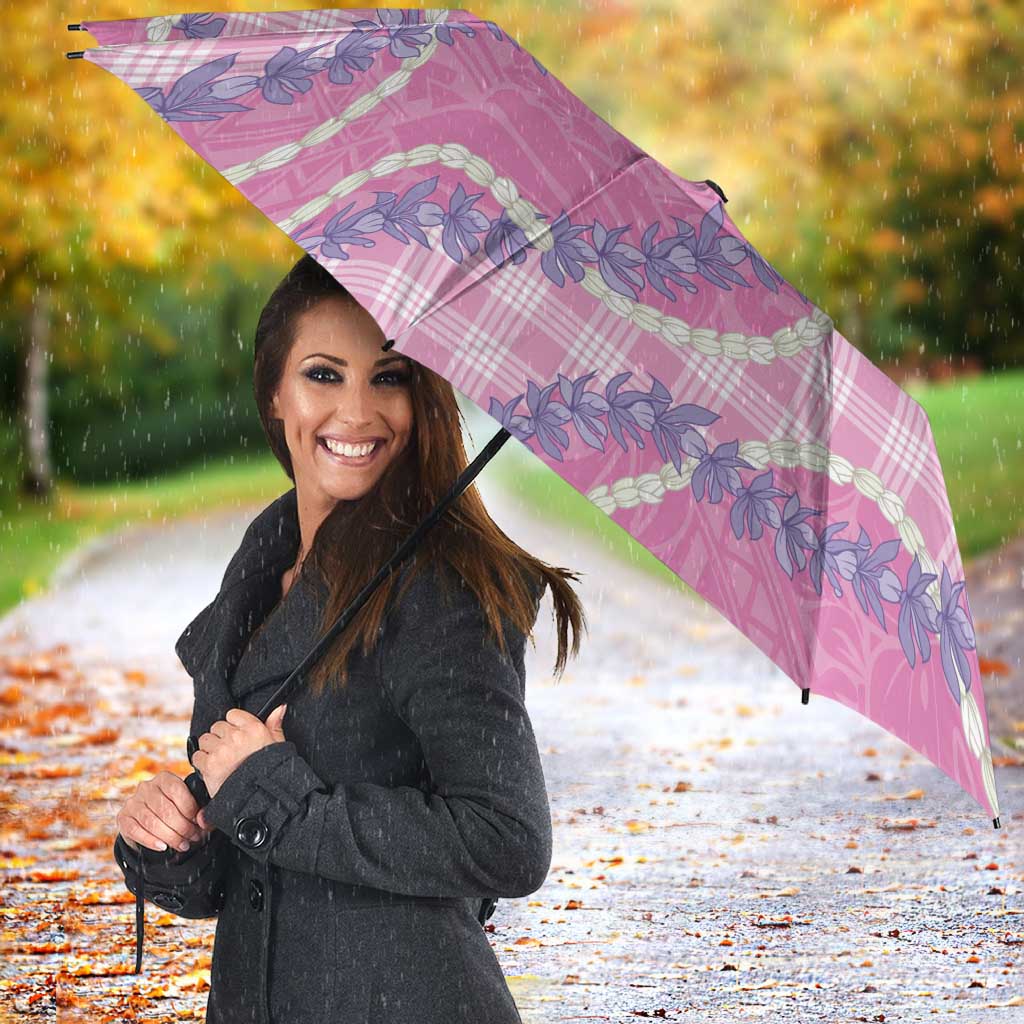 Pink Hawaii Palaka Honohono Pikake Umbrella Hawaiian Orchid Lei Polynesian Pattern - Polynesian Pride