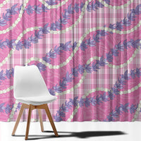 Pink Hawaii Palaka Honohono Pikake Window Curtain Hawaiian Orchid Lei Polynesian Pattern - Polynesian Pride