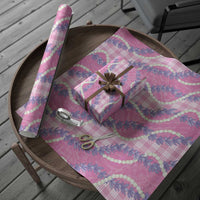 Pink Hawaii Palaka Honohono Pikake Wrapping Paper Hawaiian Orchid Lei Polynesian Pattern - Polynesian Pride