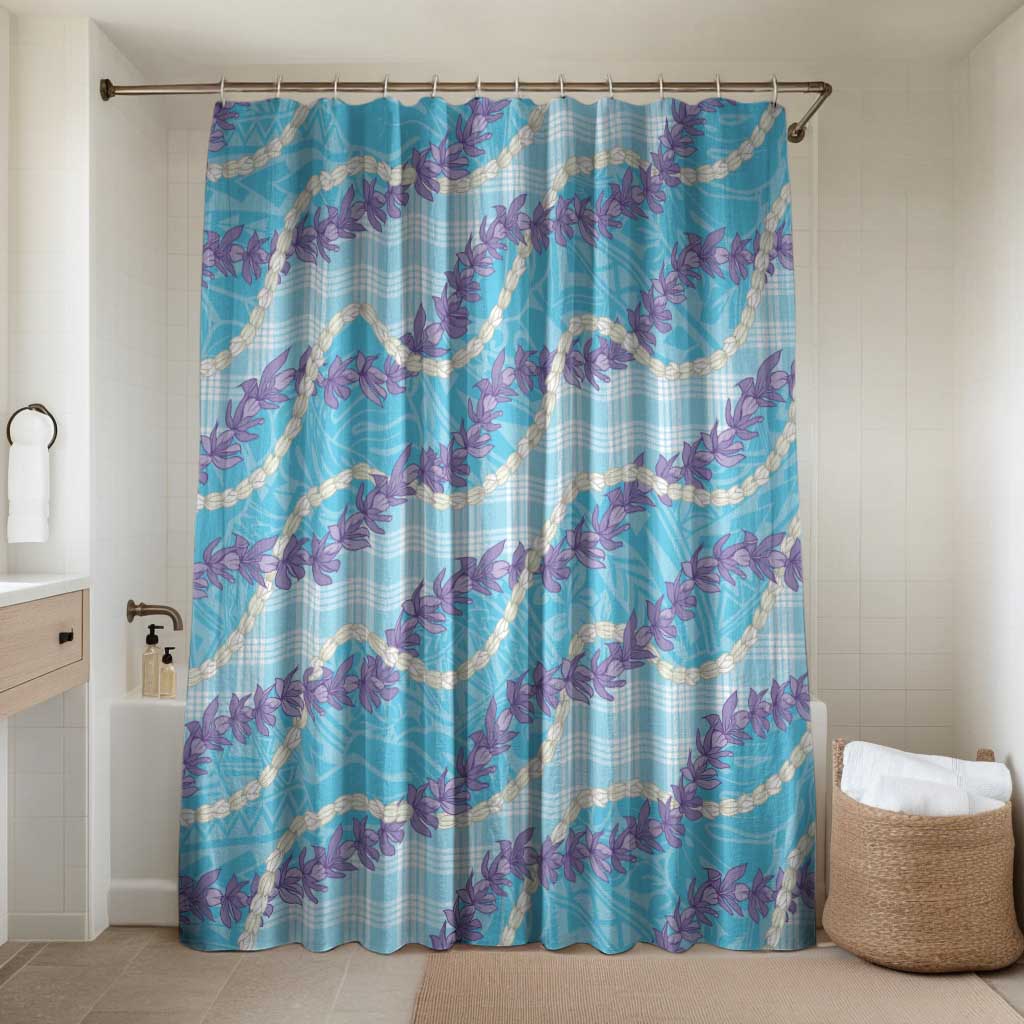 Blue Hawaii Palaka Honohono Pikake Bathroom Set Hawaiian Orchid Lei Polynesian Pattern - Polynesian Pride