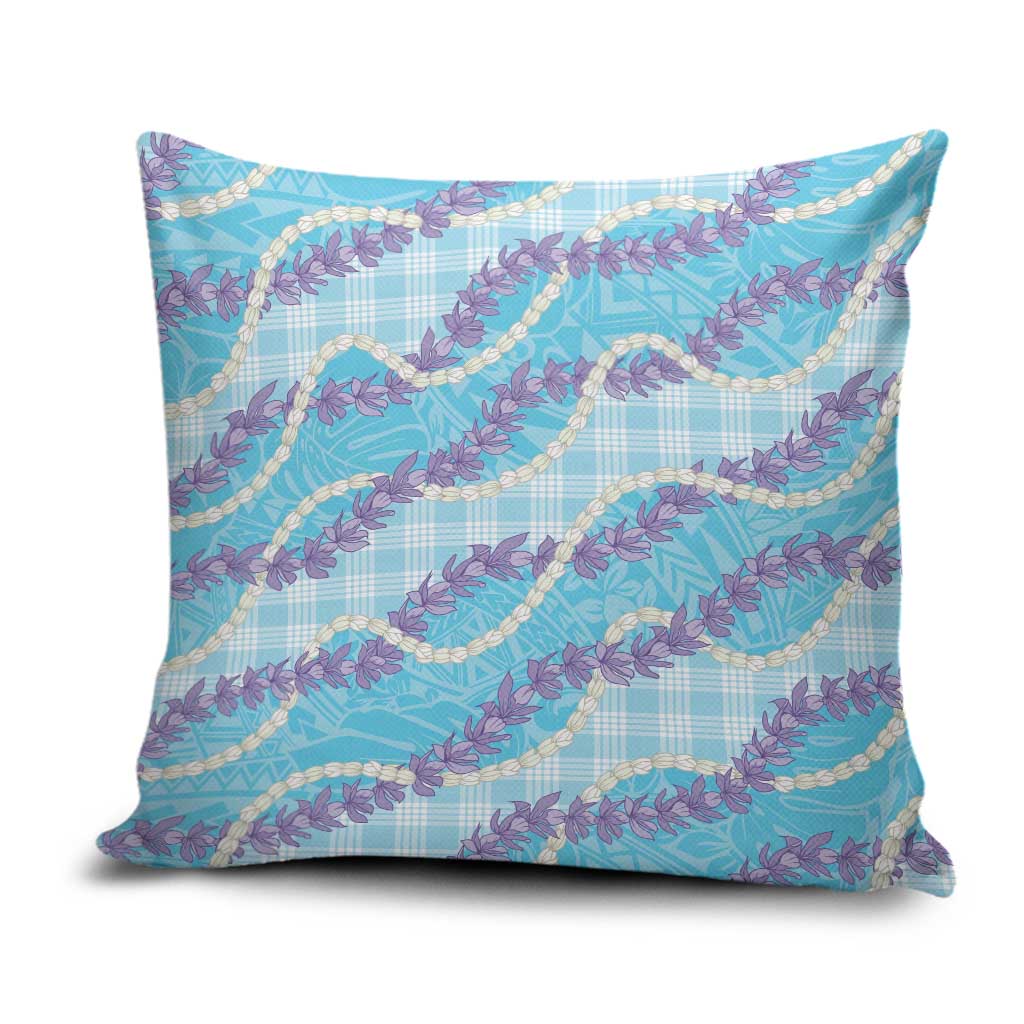 Blue Hawaii Palaka Honohono Pikake Pillow Cover Hawaiian Orchid Lei Polynesian Pattern - Polynesian Pride