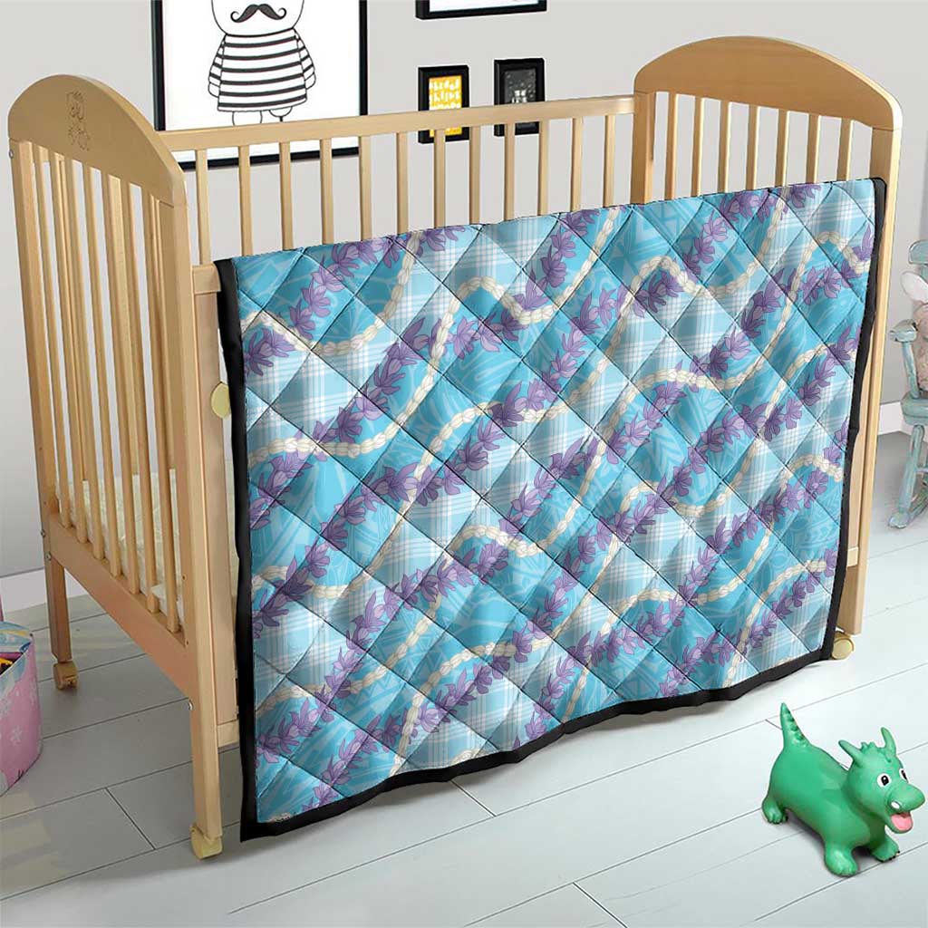 Blue Hawaii Palaka Honohono Pikake Quilt Hawaiian Orchid Lei Polynesian Pattern - Polynesian Pride