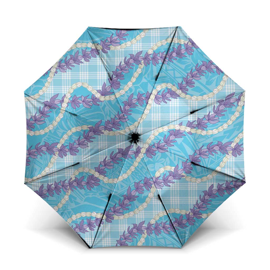 Blue Hawaii Palaka Honohono Pikake Umbrella Hawaiian Orchid Lei Polynesian Pattern - Polynesian Pride