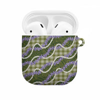Green Hawaii Palaka Honohono Pikake AirPods Case Hawaiian Orchid Lei Polynesian Pattern - Polynesian Pride