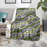 Green Hawaii Palaka Honohono Pikake Blanket Hawaiian Orchid Lei Polynesian Pattern - Polynesian Pride