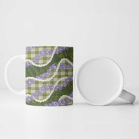 Green Hawaii Palaka Honohono Pikake Ceramic Mug Hawaiian Orchid Lei Polynesian Pattern - Polynesian Pride