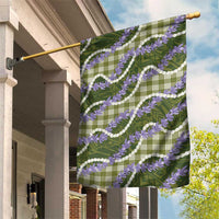Green Hawaii Palaka Honohono Pikake Garden Flag Hawaiian Orchid Lei Polynesian Pattern - Polynesian Pride