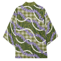 Green Hawaii Palaka Honohono Pikake Kimono Hawaiian Orchid Lei Polynesian Pattern - Polynesian Pride