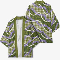 Green Hawaii Palaka Honohono Pikake Kimono Hawaiian Orchid Lei Polynesian Pattern - Polynesian Pride
