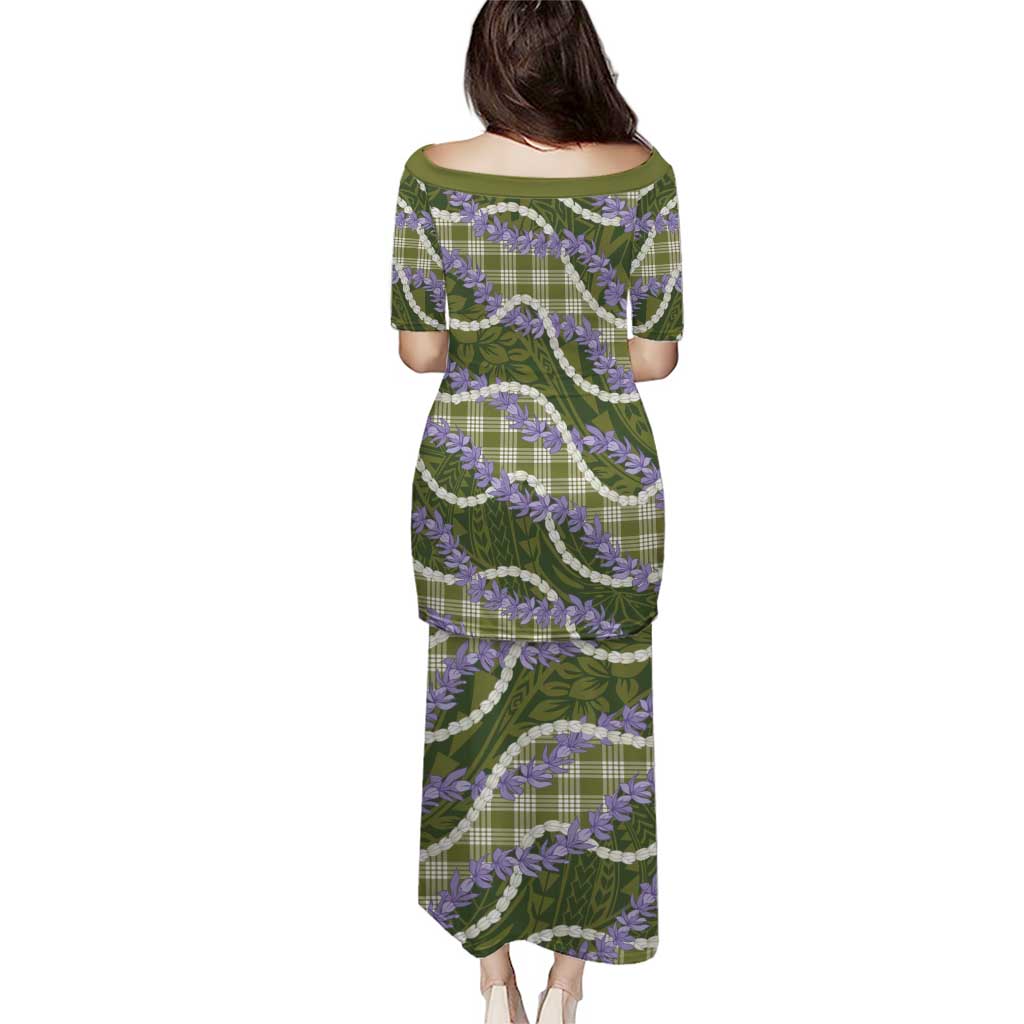 Green Hawaii Palaka Honohono Pikake Puletasi Hawaiian Orchid Lei Polynesian Pattern - Polynesian Pride