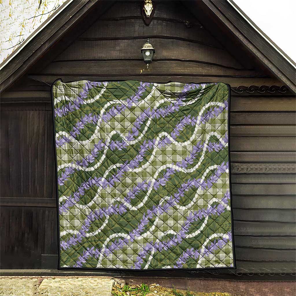 Green Hawaii Palaka Honohono Pikake Quilt Hawaiian Orchid Lei Polynesian Pattern - Polynesian Pride