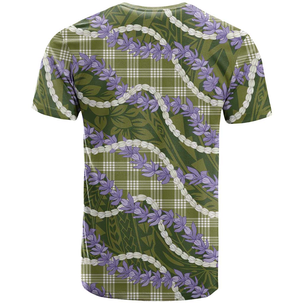 Green Hawaii Palaka Honohono Pikake T Shirt Hawaiian Orchid Lei Polynesian Pattern - Polynesian Pride