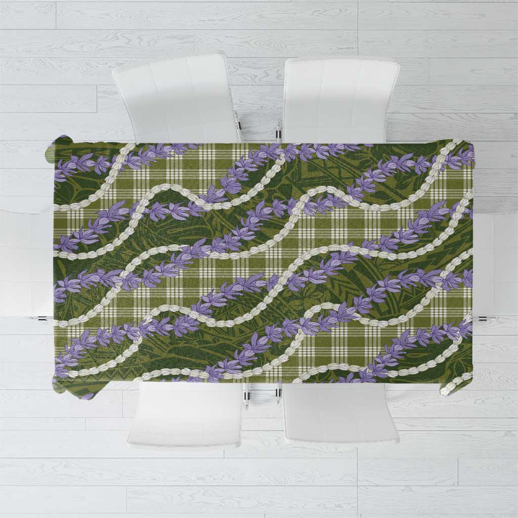 Green Hawaii Palaka Honohono Pikake Tablecloth Hawaiian Orchid Lei Polynesian Pattern - Polynesian Pride