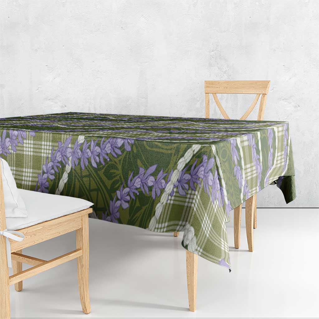 Green Hawaii Palaka Honohono Pikake Tablecloth Hawaiian Orchid Lei Polynesian Pattern - Polynesian Pride