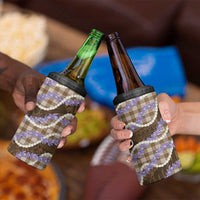 Brown Hawaii Palaka Honohono Pikake 4 in 1 Can Cooler Tumbler Hawaiian Orchid Lei Polynesian Pattern - Polynesian Pride