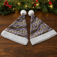 Brown Hawaii Palaka Honohono Pikake Christmas Santa Hat Hawaiian Orchid Lei Polynesian Pattern - Polynesian Pride