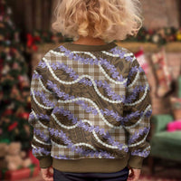 Brown Hawaii Palaka Honohono Pikake Kid Ugly Christmas Sweater Hawaiian Orchid Lei Polynesian Pattern - Polynesian Pride