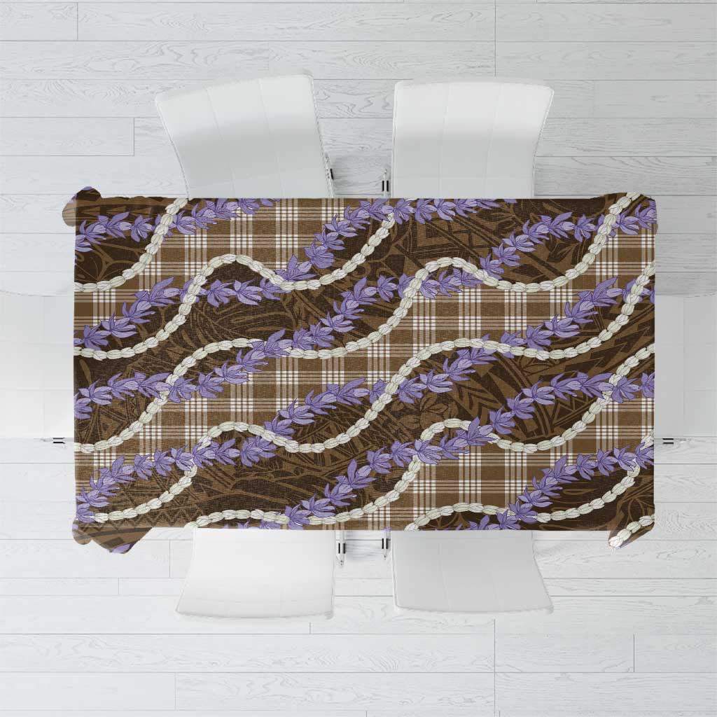 Brown Hawaii Palaka Honohono Pikake Tablecloth Hawaiian Orchid Lei Polynesian Pattern - Polynesian Pride