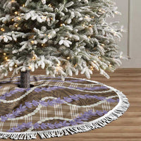 Brown Hawaii Palaka Honohono Pikake Tree Skirt Hawaiian Orchid Lei Polynesian Pattern - Polynesian Pride