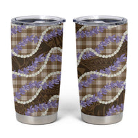 Brown Hawaii Palaka Honohono Pikake Tumbler Cup Hawaiian Orchid Lei Polynesian Pattern - Polynesian Pride