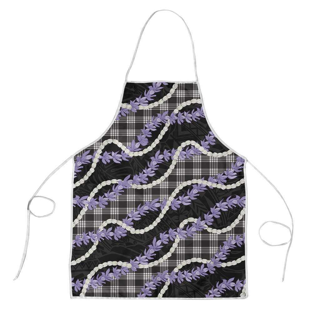 Black Hawaii Palaka Honohono Pikake Apron Hawaiian Orchid Lei Polynesian Pattern - Polynesian Pride