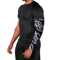 Black Hawaii Palaka Honohono Pikake Arm Sleeves Hawaiian Orchid Lei Polynesian Pattern - Polynesian Pride