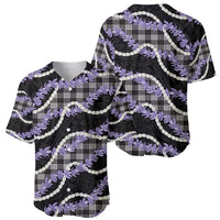 Black Hawaii Palaka Honohono Pikake Baseball Jersey Hawaiian Orchid Lei Polynesian Pattern - Polynesian Pride