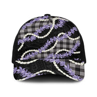 Black Hawaii Palaka Honohono Pikake Baseball Net Cap Hawaiian Orchid Lei Polynesian Pattern - Polynesian Pride