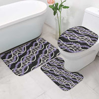 Black Hawaii Palaka Honohono Pikake Bathroom Set Hawaiian Orchid Lei Polynesian Pattern - Polynesian Pride