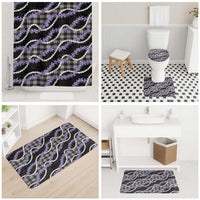 Black Hawaii Palaka Honohono Pikake Bathroom Set Hawaiian Orchid Lei Polynesian Pattern - Polynesian Pride