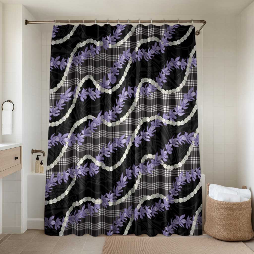 Black Hawaii Palaka Honohono Pikake Bathroom Set Hawaiian Orchid Lei Polynesian Pattern - Polynesian Pride