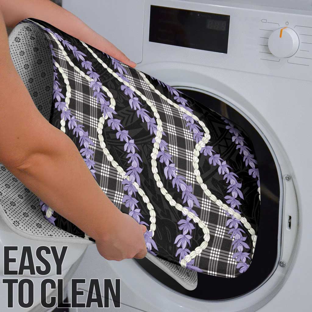 Black Hawaii Palaka Honohono Pikake Bathroom Set Hawaiian Orchid Lei Polynesian Pattern - Polynesian Pride