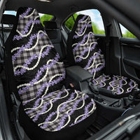 Black Hawaii Palaka Honohono Pikake Car Seat Cover Hawaiian Orchid Lei Polynesian Pattern - Polynesian Pride