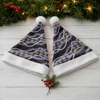 Black Hawaii Palaka Honohono Pikake Christmas Santa Hat Hawaiian Orchid Lei Polynesian Pattern - Polynesian Pride