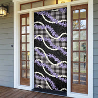 Black Hawaii Palaka Honohono Pikake Door Cover Hawaiian Orchid Lei Polynesian Pattern - Polynesian Pride