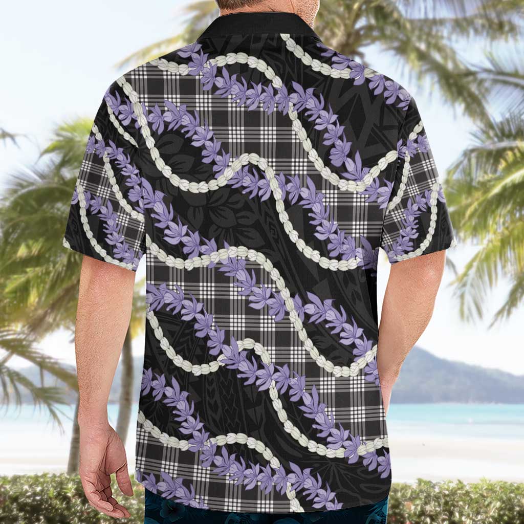 Black Hawaii Palaka Honohono Pikake Hawaiian Shirt Hawaiian Orchid Lei Polynesian Pattern - Polynesian Pride
